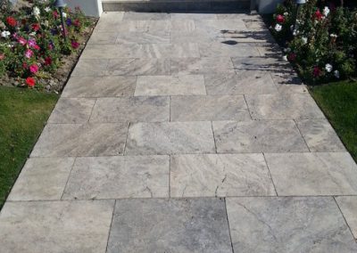 Silver Travertine outdoor tiles