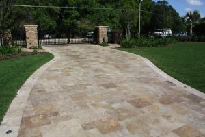 driveway travertine pavers